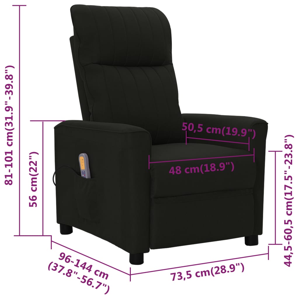 Massagesessel Schwarz Stoff