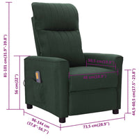 Thumbnail for Massagesessel Dunkelgrün Stoff