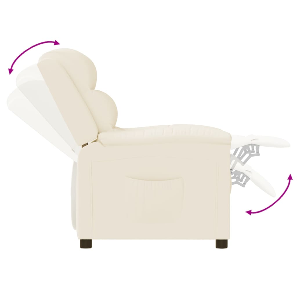 Relaxsessel Creme Kunstleder