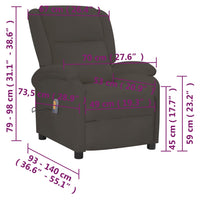 Thumbnail for Massagesessel Dunkelgrau Samt