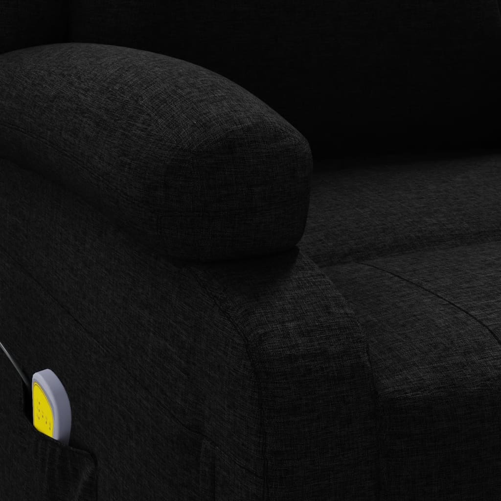 Ohrensessel mit Massagefunktion Schwarz Stoff