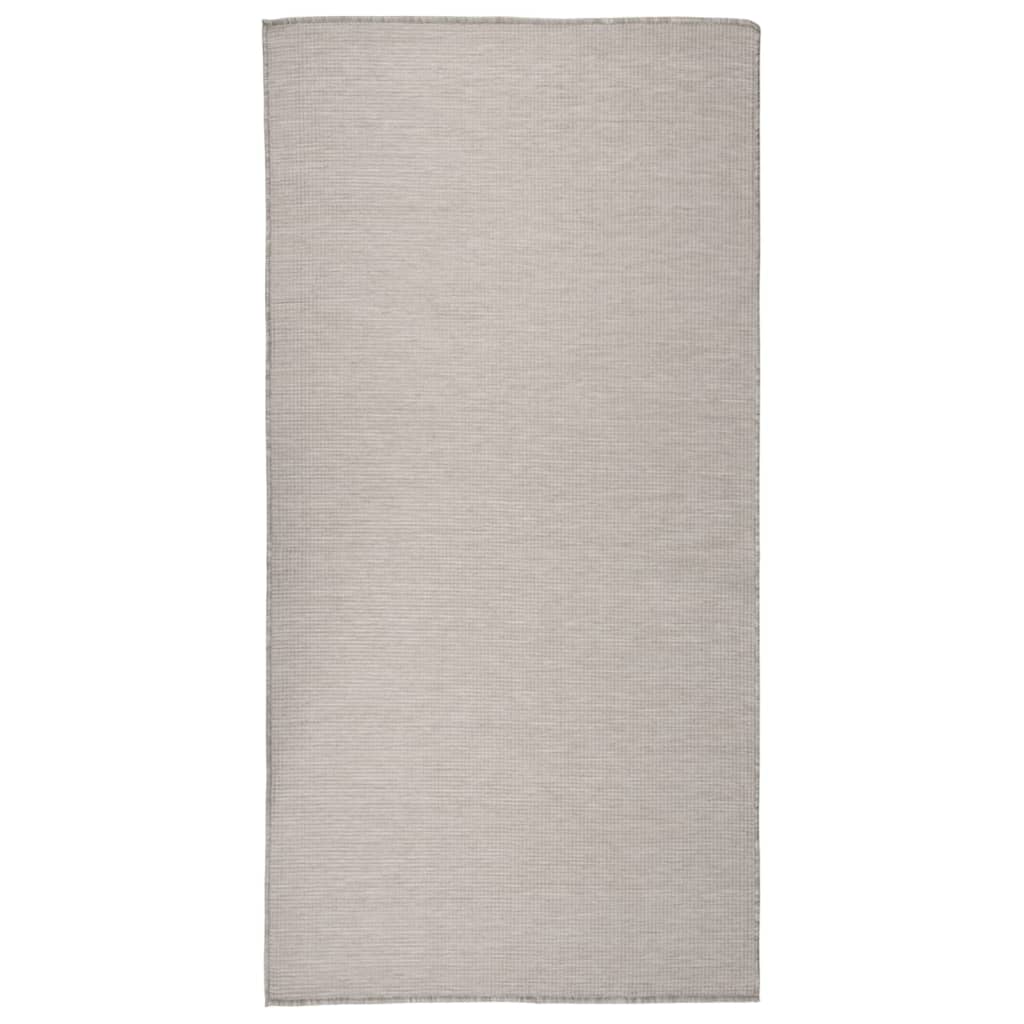 Outdoor-Teppich Flachgewebe 100x200 cm Taupe