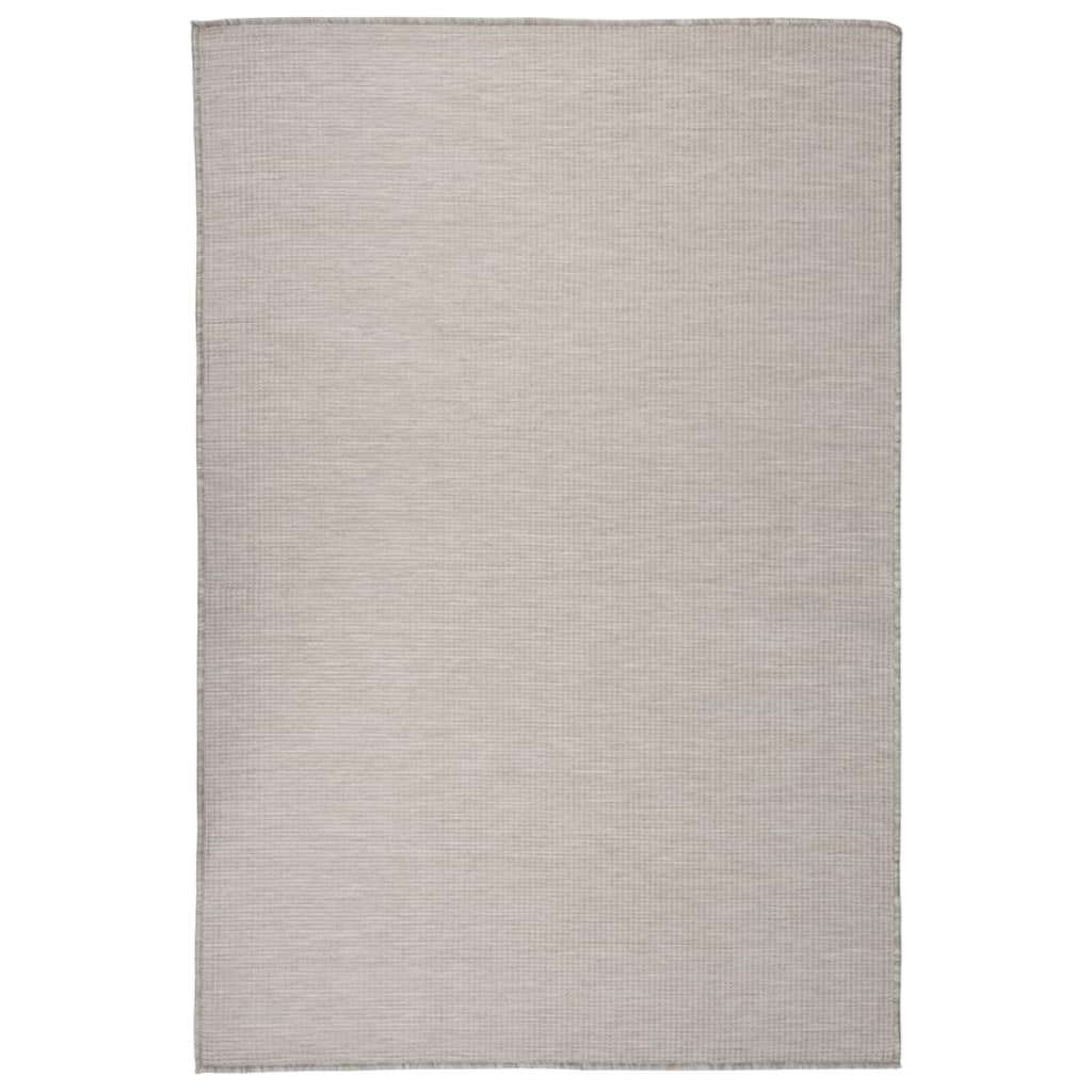 Outdoor-Teppich Flachgewebe 120x170 cm Taupe