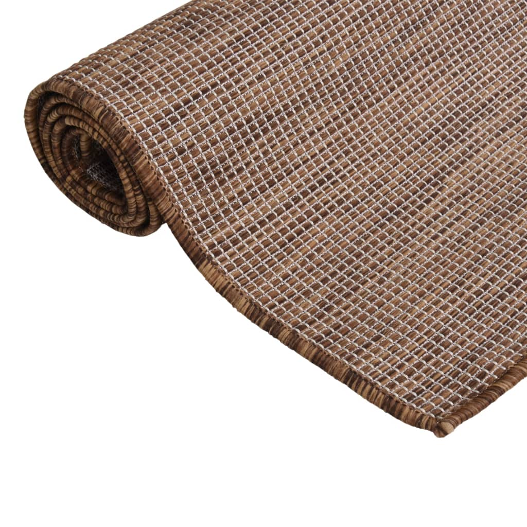 Outdoor-Teppich Flachgewebe 120x170 cm Braun