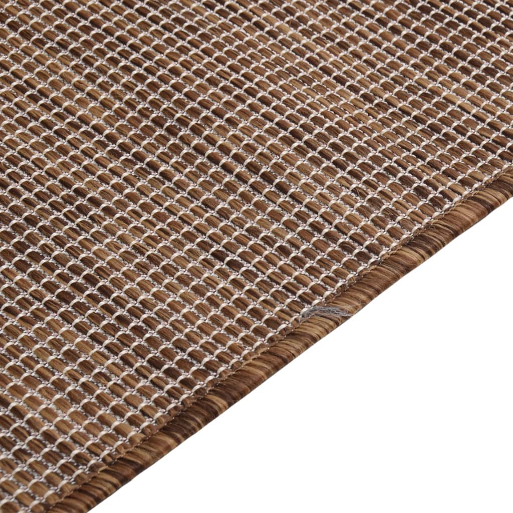 Outdoor-Teppich Flachgewebe 120x170 cm Braun