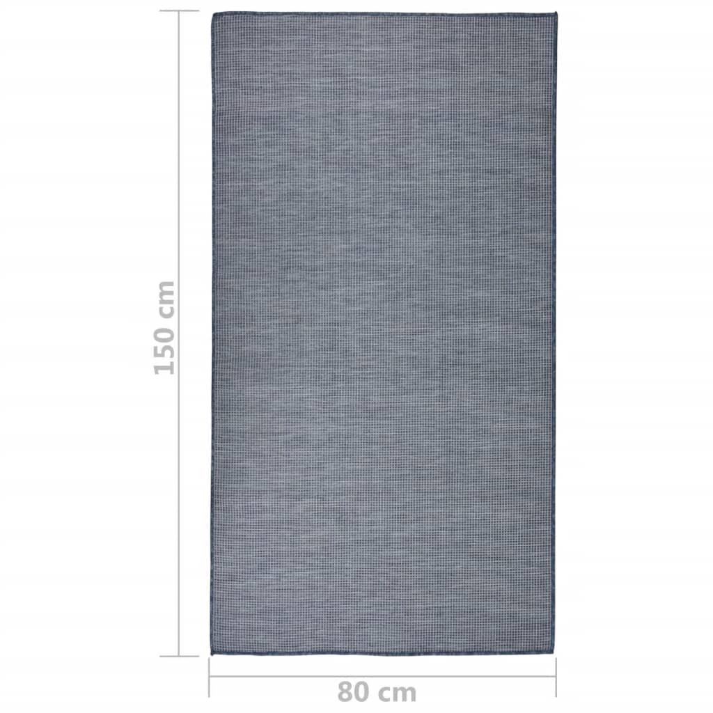 Outdoor-Teppich Flachgewebe 80x150 cm Blau