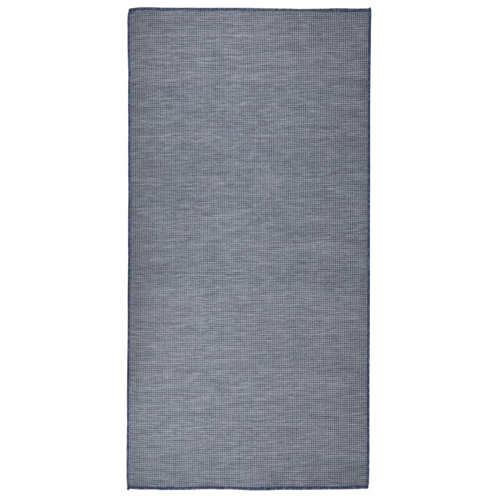 Outdoor-Teppich Flachgewebe 100x200 cm Blau