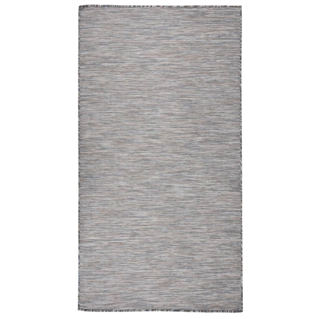 Outdoor-Teppich Flachgewebe 80x150 cm Braun und Schwarz