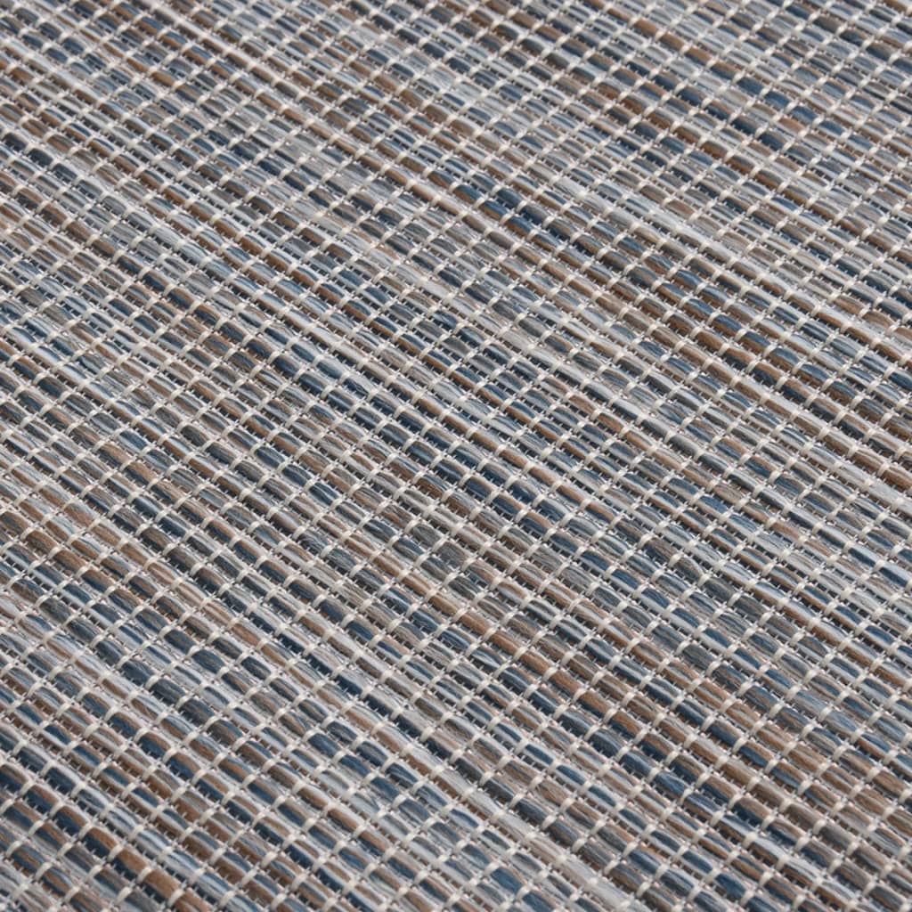 Outdoor-Teppich Flachgewebe 80x150 cm Braun und Schwarz