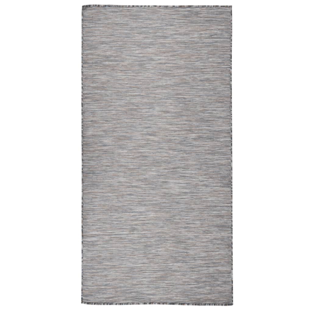 Outdoor-Teppich Flachgewebe 100x200 cm Braun und Schwarz