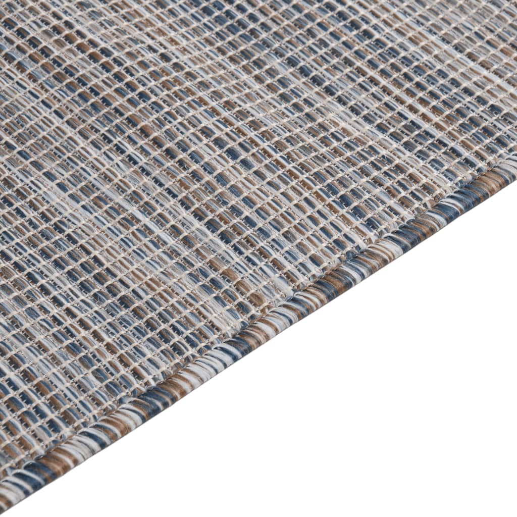 Outdoor-Teppich Flachgewebe 100x200 cm Braun und Schwarz