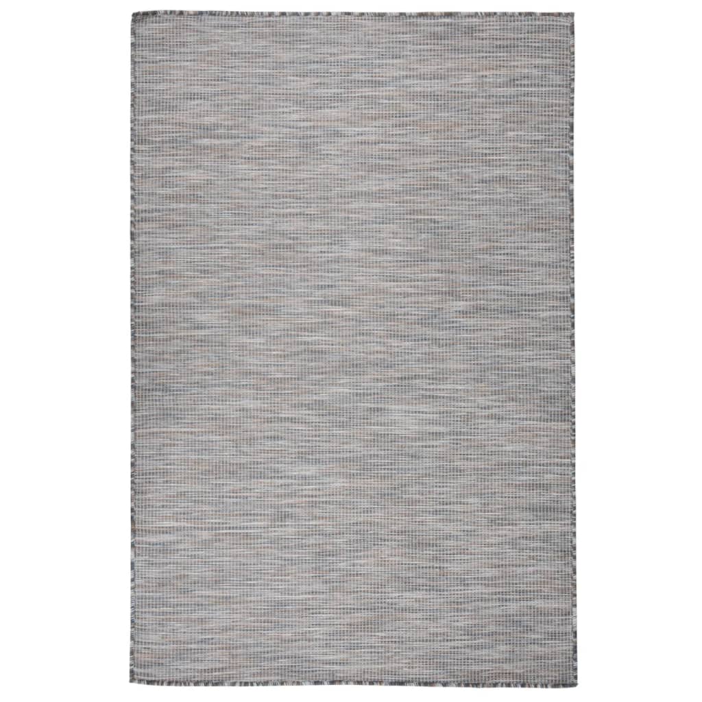 Outdoor-Teppich Flachgewebe 120x170 cm Braun und Schwarz