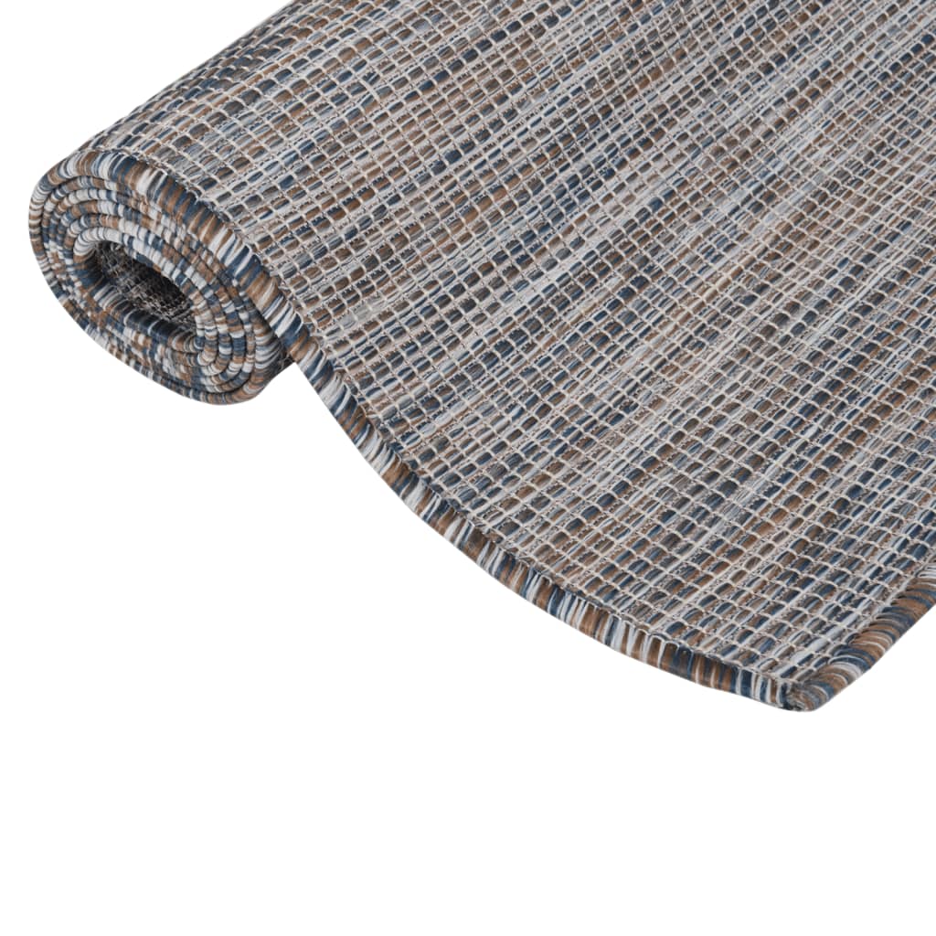 Outdoor-Teppich Flachgewebe 120x170 cm Braun und Schwarz