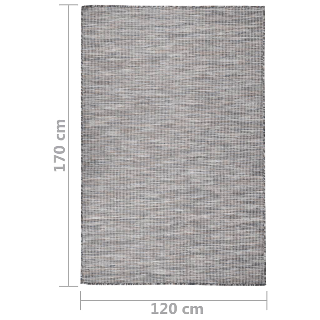Outdoor-Teppich Flachgewebe 120x170 cm Braun und Schwarz