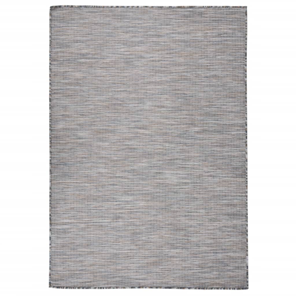 Outdoor-Teppich Flachgewebe 140x200 cm Braun und Schwarz