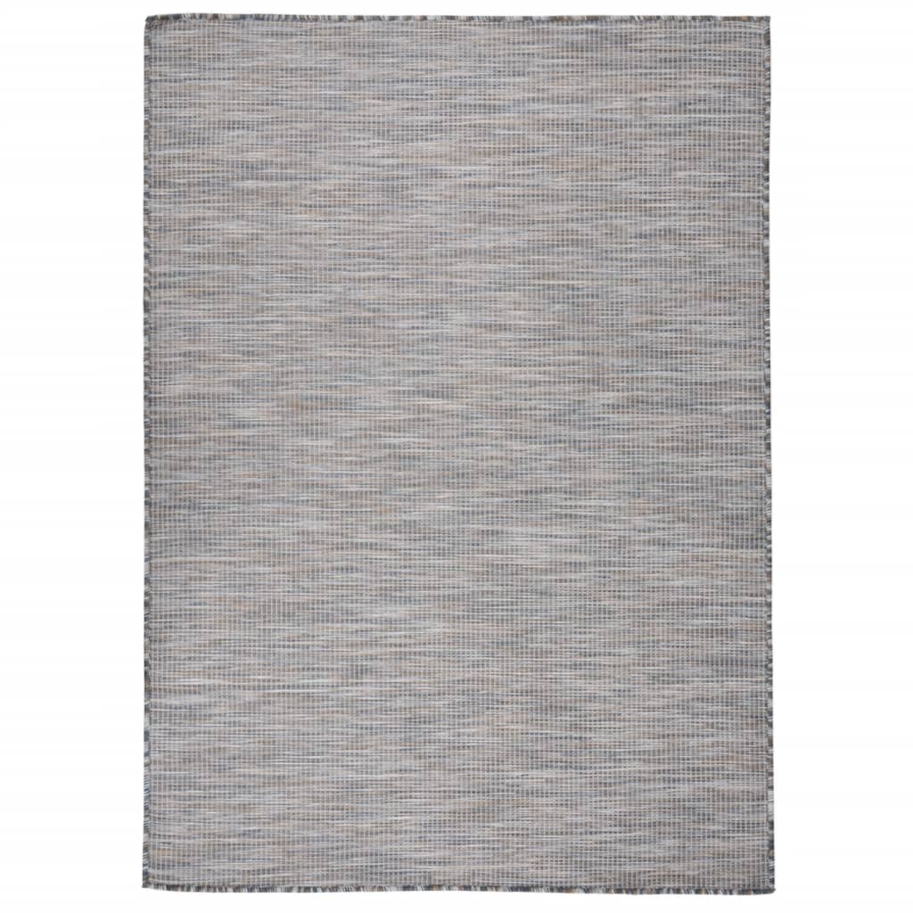 Outdoor-Teppich Flachgewebe 200x280 cm Braun und Schwarz