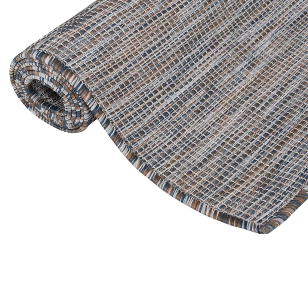 Outdoor-Teppich Flachgewebe 200x280 cm Braun und Schwarz