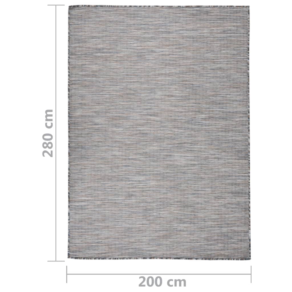 Outdoor-Teppich Flachgewebe 200x280 cm Braun und Schwarz
