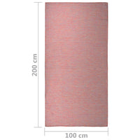 Thumbnail for Outdoor-Teppich Flachgewebe 100x200 cm Rot