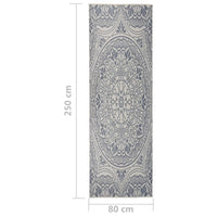 Thumbnail for Outdoor-Teppich Flachgewebe 80x250 cm Blaues Muster