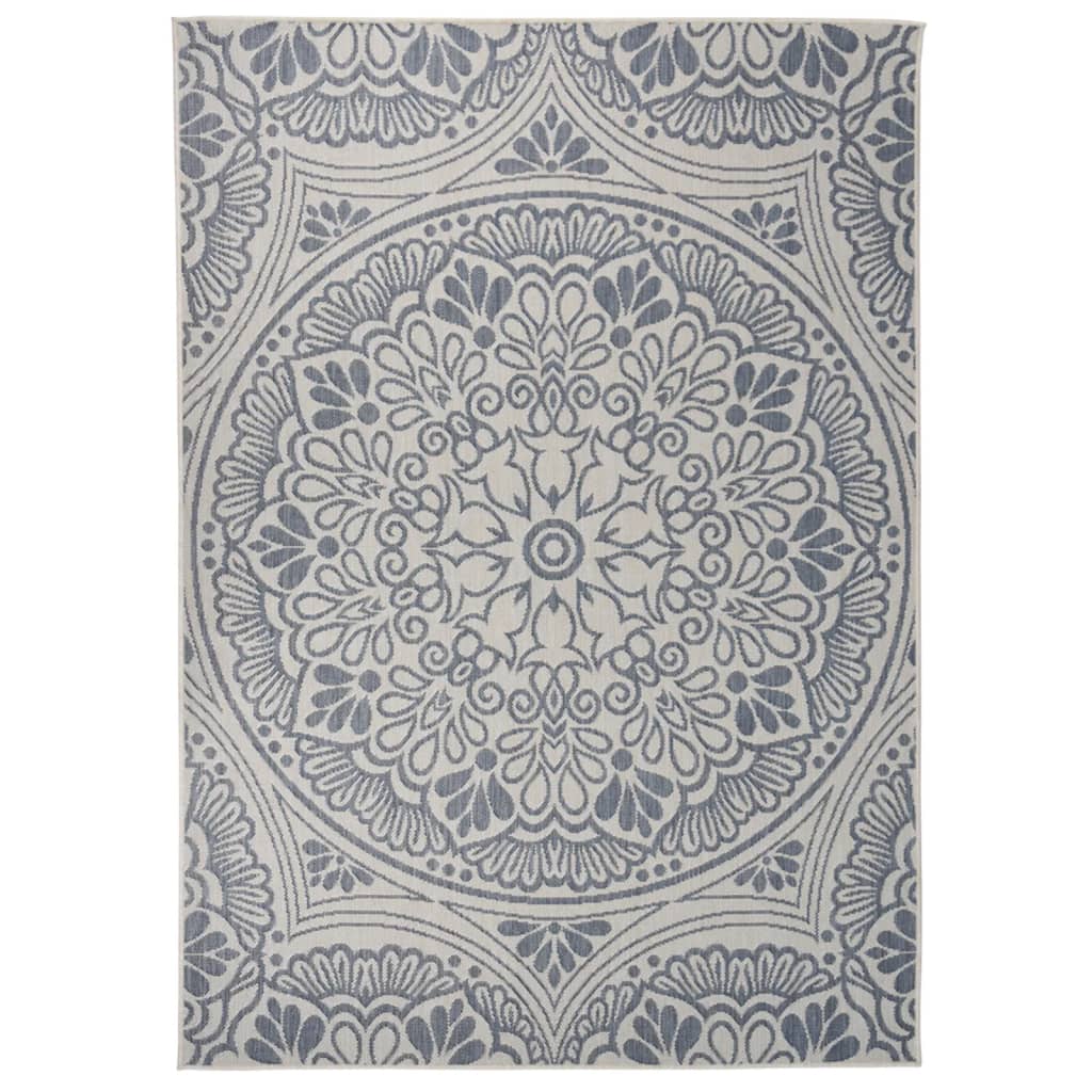 Outdoor-Teppich Flachgewebe 120x170 cm Blaues Muster