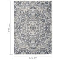 Thumbnail for Outdoor-Teppich Flachgewebe 120x170 cm Blaues Muster