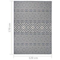 Thumbnail for Outdoor-Teppich Flachgewebe 120x170 cm Blau Gestreift