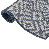 Thumbnail for Outdoor-Teppich Flachgewebe 160x230 cm Blau Gestreift