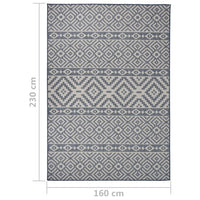 Thumbnail for Outdoor-Teppich Flachgewebe 160x230 cm Blau Gestreift