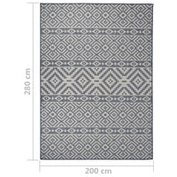 Thumbnail for Outdoor-Teppich Flachgewebe 200x280 cm Blau Gestreift