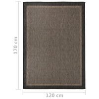Thumbnail for Outdoor-Teppich Flachgewebe 120x170 cm Dunkelbraun