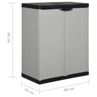 Thumbnail for Garten-Lagerschrank mit 1 Boden Grau und Schwarz 68x40x85 cm