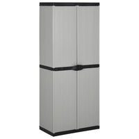 Thumbnail for Garten-Lagerschrank mit 3 Böden Grau & Schwarz 68x40x168 cm
