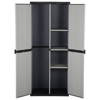 Thumbnail for Garten-Lagerschrank mit 3 Böden Grau & Schwarz 68x40x168 cm