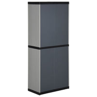 Thumbnail for Garten-Lagerschrank mit 3 Böden Grau & Schwarz 68x40x168 cm