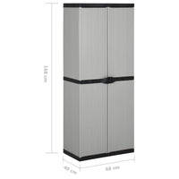 Thumbnail for Garten-Lagerschrank mit 3 Böden Grau & Schwarz 68x40x168 cm