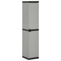 Thumbnail for Garten-Lagerschrank mit 3 Böden Grau & Schwarz 34x40x168 cm