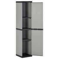 Thumbnail for Garten-Lagerschrank mit 3 Böden Grau & Schwarz 34x40x168 cm
