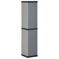Thumbnail for Garten-Lagerschrank mit 3 Böden Grau & Schwarz 34x40x168 cm