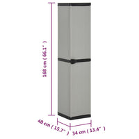 Thumbnail for Garten-Lagerschrank mit 3 Böden Grau & Schwarz 34x40x168 cm