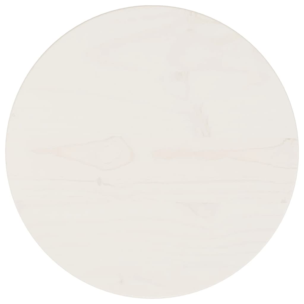 Tischplatte Weiß Ø30x2,5 cm Massivholz Kiefer