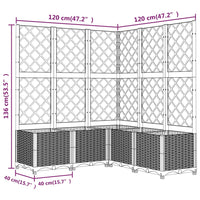 Thumbnail for Pflanzkübel mit Rankgitter Dunkelgrau 120x120x136 cm PP