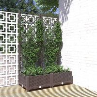 Thumbnail for Pflanzkübel mit Rankgitter Braun 80x40x121,5 cm PP