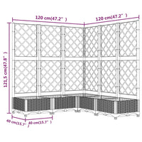 Thumbnail for Pflanzkübel mit Rankgitter Braun 120x120x121,5 cm PP