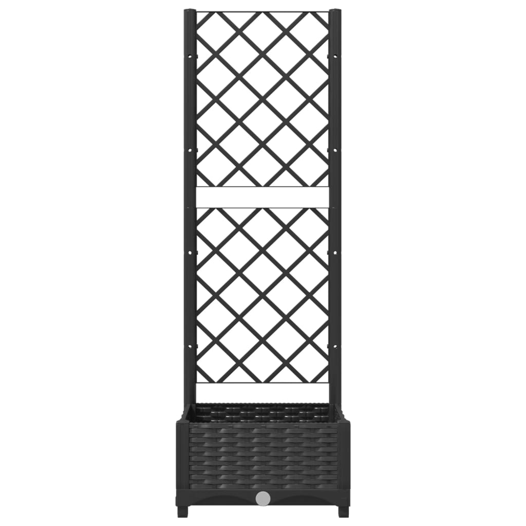 Pflanzkübel mit Spalier Schwarz 40x40x121,5 cm PP