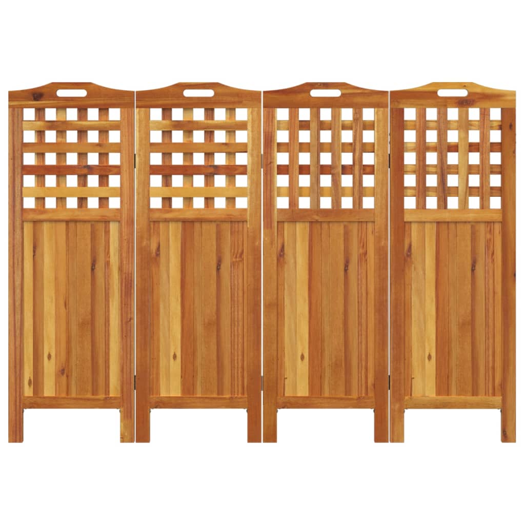 4-tlg. Paravent 162x2x115 cm Massivholz Akazie