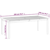 Thumbnail for Gartentisch 200x100x74 cm Massivholz Akazie