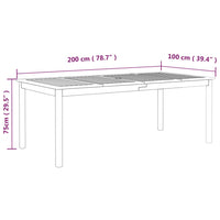 Thumbnail for Gartentisch Grau 200x100x75 cm Massivholz Akazie