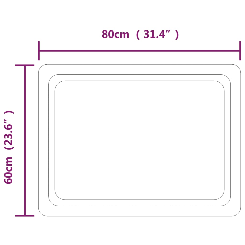 LED-Badspiegel 80x60 cm