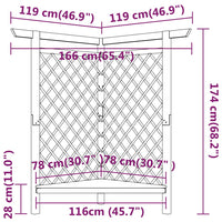 Thumbnail for Eckpergola mit Bank 166x81x174 cm Kiefernholz Imprägniert